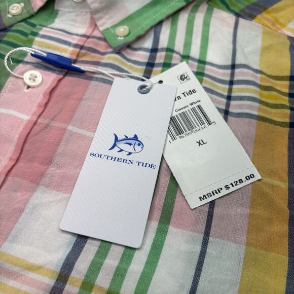 Southern Tide Plaid Madras Performance Button Down Shirt Coastal Passage Mens XL - Picture 4 of 9